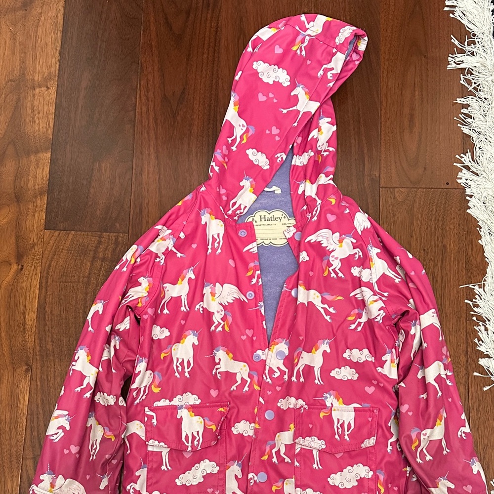 Hatley Fuchsia Unicorn Kids Raincoat